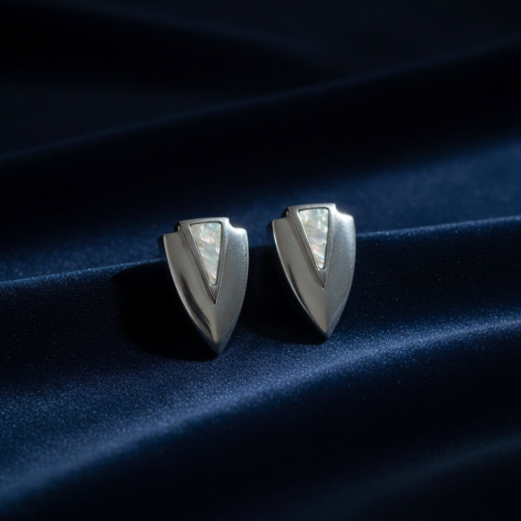 Chevron Silver navy velvet