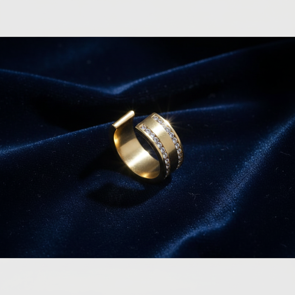 Erin EarCuff navy velvet