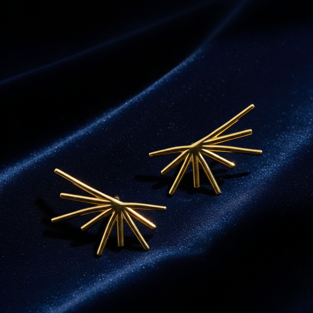 Cat Earrings on navy velvet