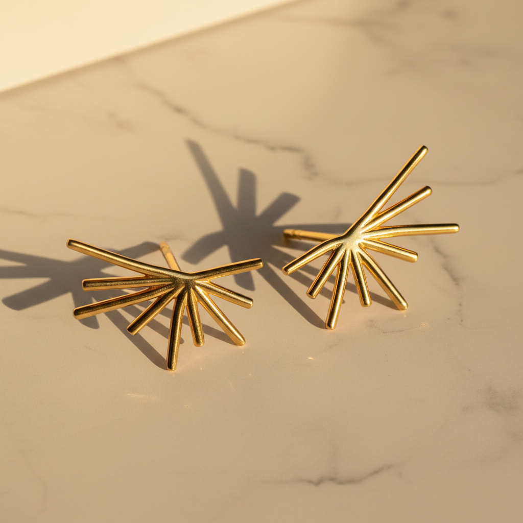 Cat Earrings on marble surface