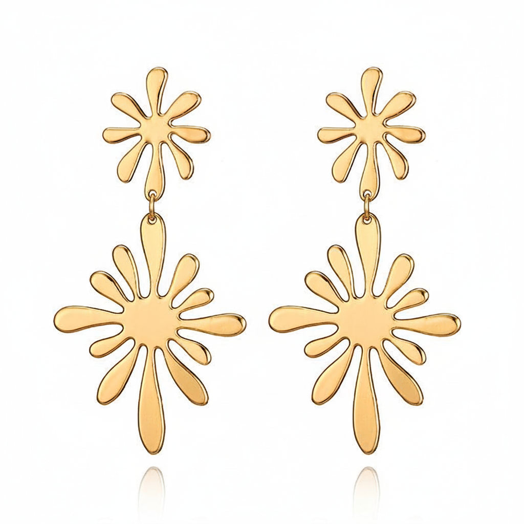 Double Flower Earrings clean product shot