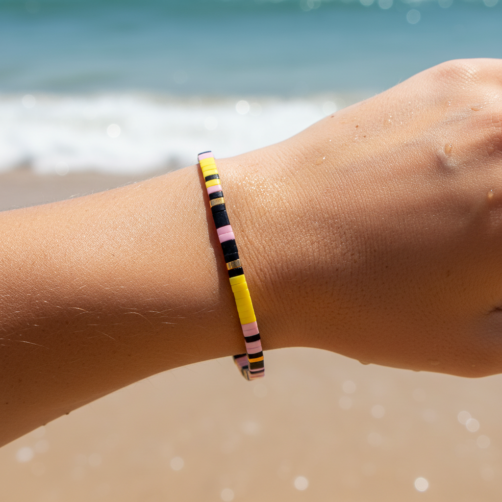 Horizon Charm Bracelet close-up with ocean waves